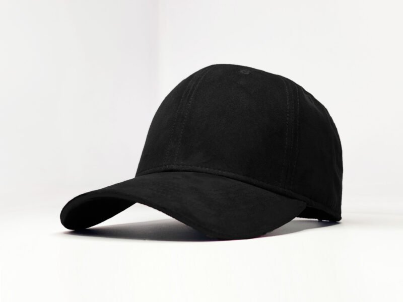 Baseball Cap (Black- Suede Fabric)